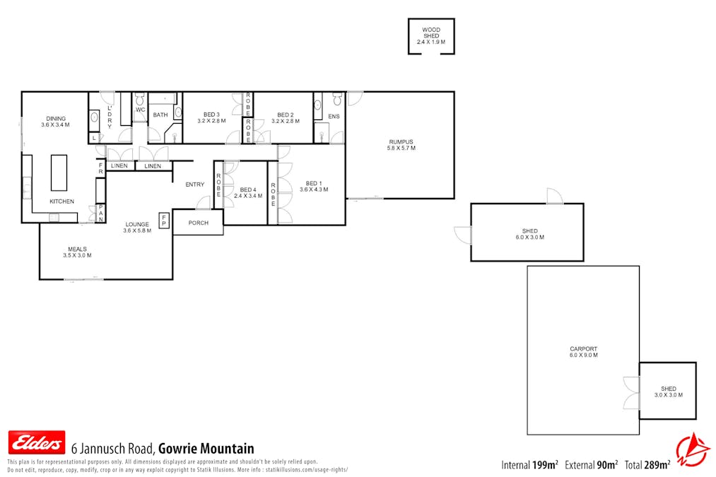 6 Jannusch Road, Gowrie Mountain, QLD, 4350 - Floorplan 1