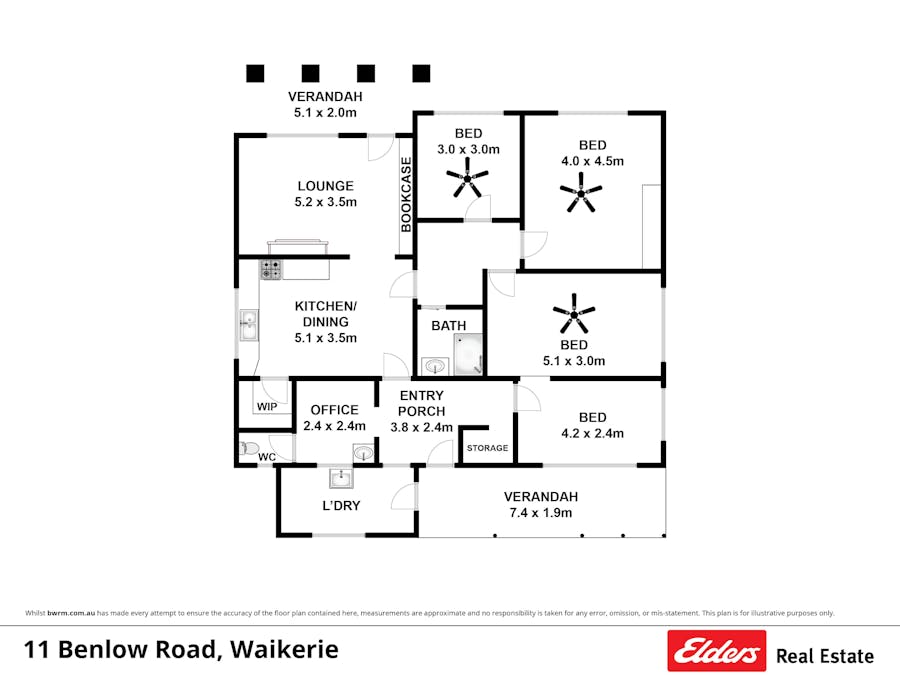 11 Benlow Road, Waikerie, SA, 5330 - Floorplan 1