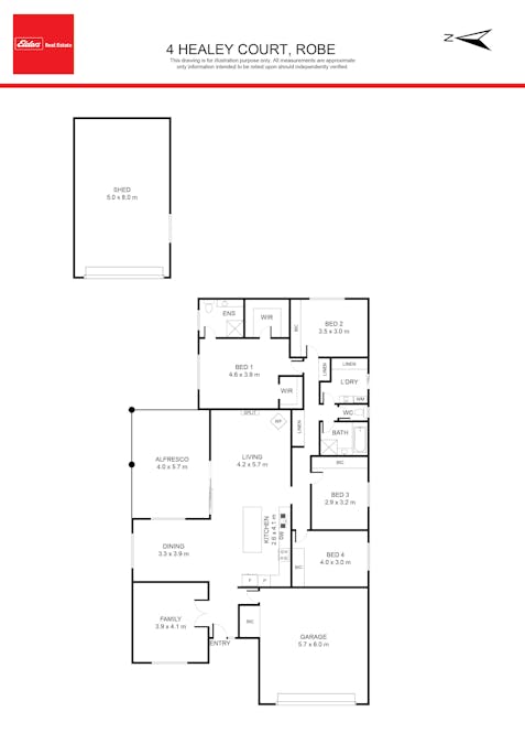 4 Healey Court, Robe, SA, 5276 - Floorplan 1