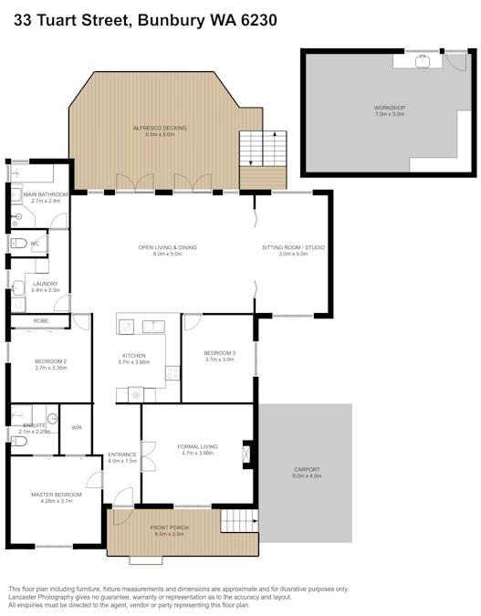 33 Tuart Street, Bunbury, WA, 6230 - Floorplan 1