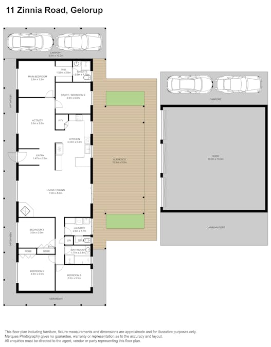 11 Zinnia Road, Gelorup, WA, 6230 - Floorplan 1