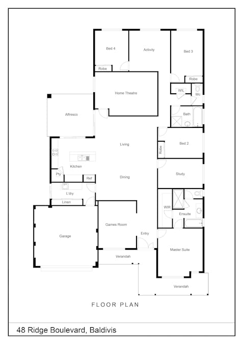 48 Ridge Boulevard, Baldivis, WA, 6171 - Floorplan 1