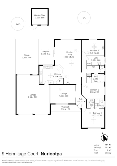 9 Hermitage Court, Nuriootpa, SA, 5355 - Floorplan 1