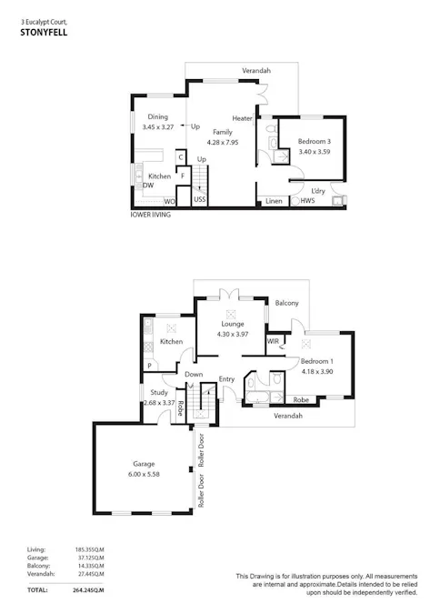 3 Eucalypt Court, Stonyfell, SA, 5066 - Floorplan 1