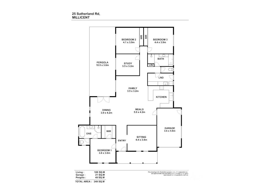 25 Sutherland Road, Millicent, SA, 5280 - Floorplan 1