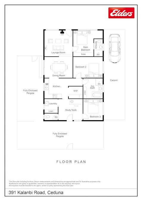 391 Kalanbi Road, Ceduna, SA, 5690 - Floorplan 1