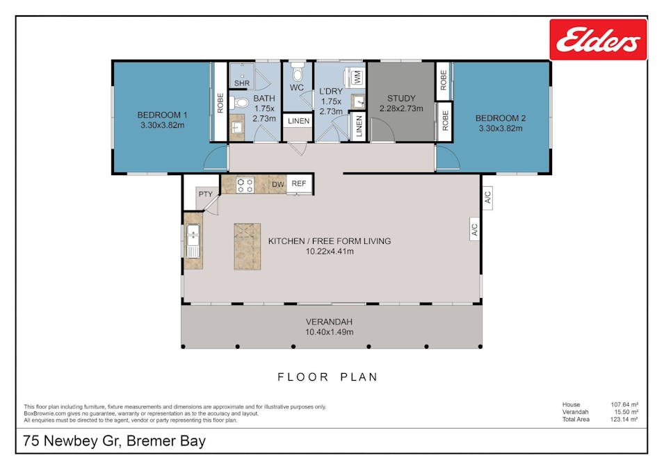 75 Newbey Grove, Bremer Bay, WA, 6338 - Floorplan 1