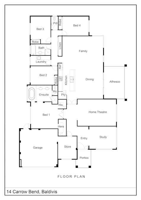 14  Carrow Bend, Baldivis, WA, 6171 - Floorplan 1