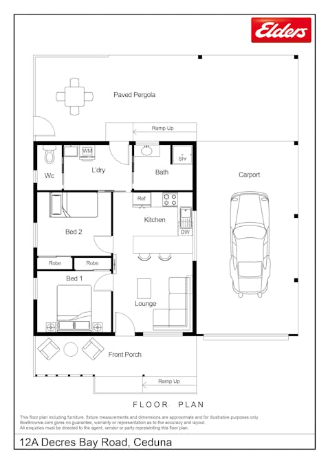 12 & 12A Decres Bay Road, Ceduna, SA, 5690 - Floorplan 2