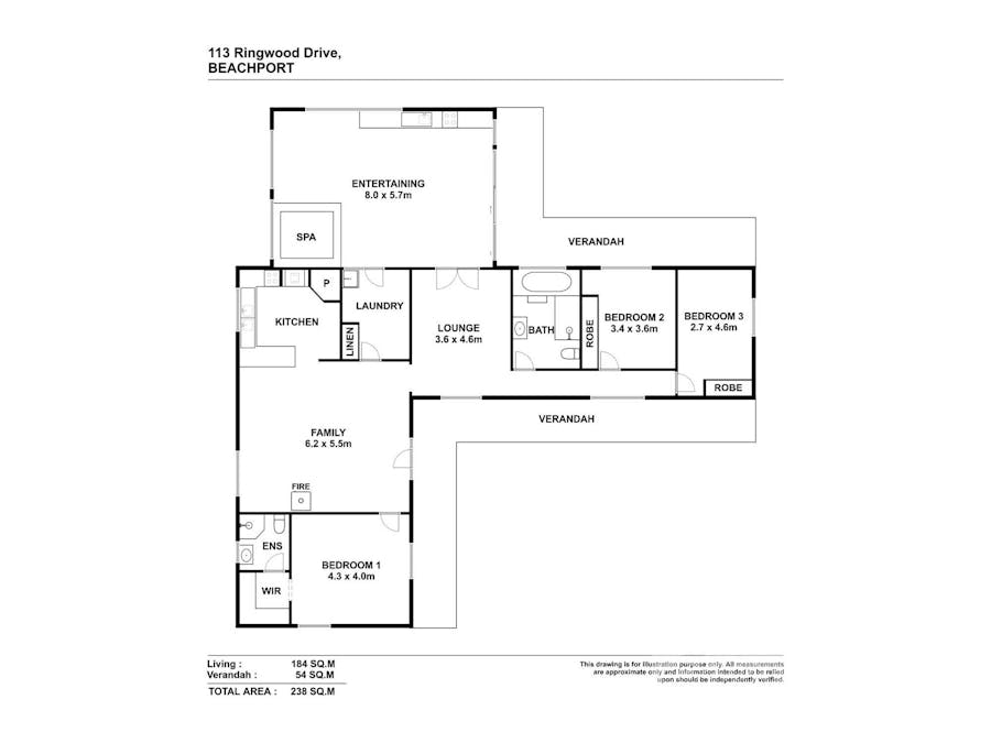 113 Ringwood Drive, Beachport, SA, 5280 - Floorplan 1