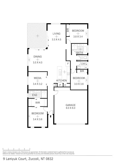 9 Laniyuk Court, Zuccoli, NT, 0832 - Floorplan 1