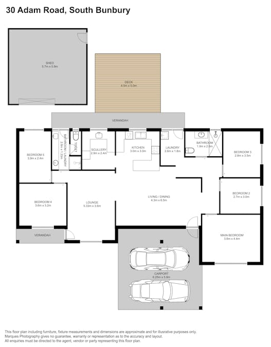 30 Adam Road, South Bunbury, WA, 6230 - Floorplan 1