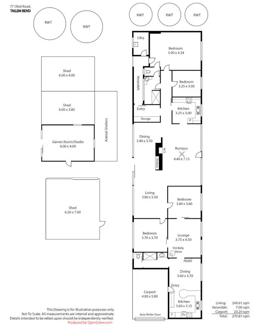 77 Obst Road, Tailem Bend, SA, 5260 - Floorplan 1