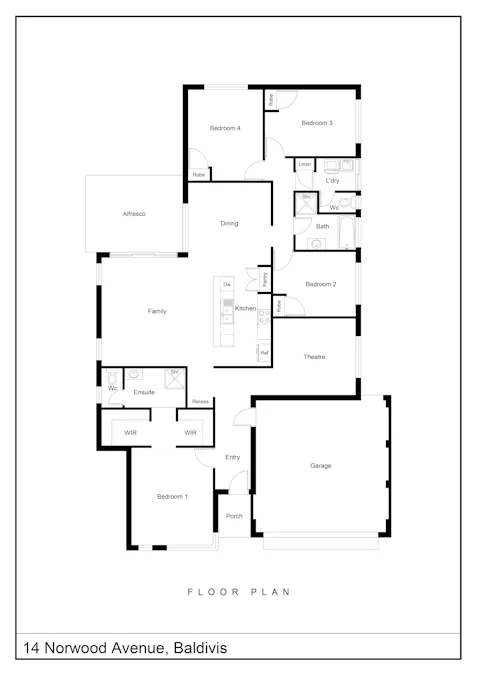 14 Norwood Avenue, Baldivis, WA, 6171 - Floorplan 1