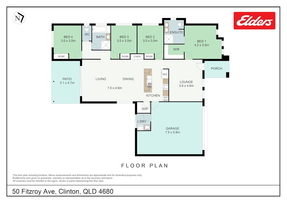 50 Fitzroy Avenue, Clinton, QLD, 4680 - Floorplan 1