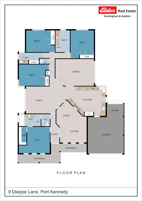 9 Dieppe Lane, Port Kennedy, WA, 6172 - Floorplan 1