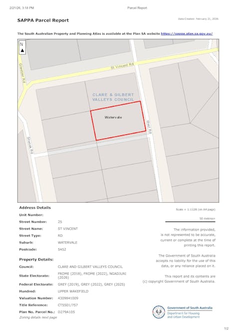 Lot 105 West Road, Watervale, SA, 5452 - Floorplan 1