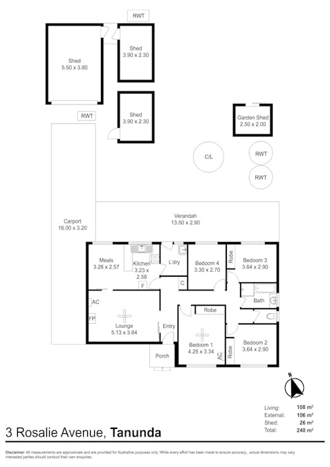 3 Rosalie Avenue, Tanunda, SA, 5352 - Floorplan 1