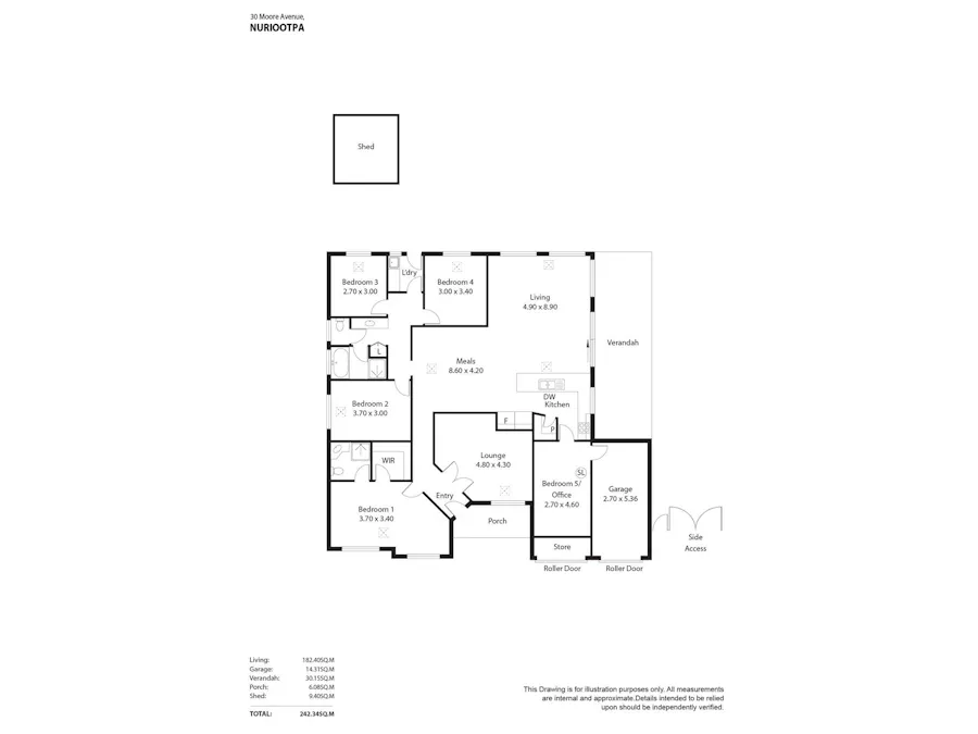 30 Moore Avenue, Nuriootpa, SA, 5355 - Floorplan 1