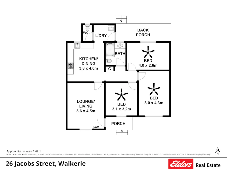 26 Jacobs Street, Waikerie, SA, 5330 - Floorplan 1