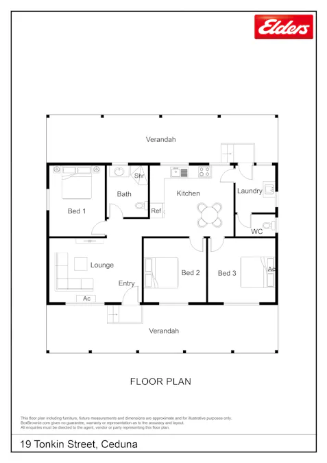 19 Tonkin Street, Ceduna, SA, 5690 - Floorplan 1