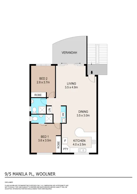 9/5 Manila Place, Woolner, NT, 0820 - Floorplan 1