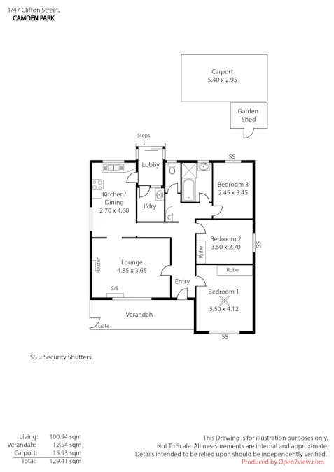 1/47 Clifton Street, Camden Park, SA, 5038 - Floorplan 1
