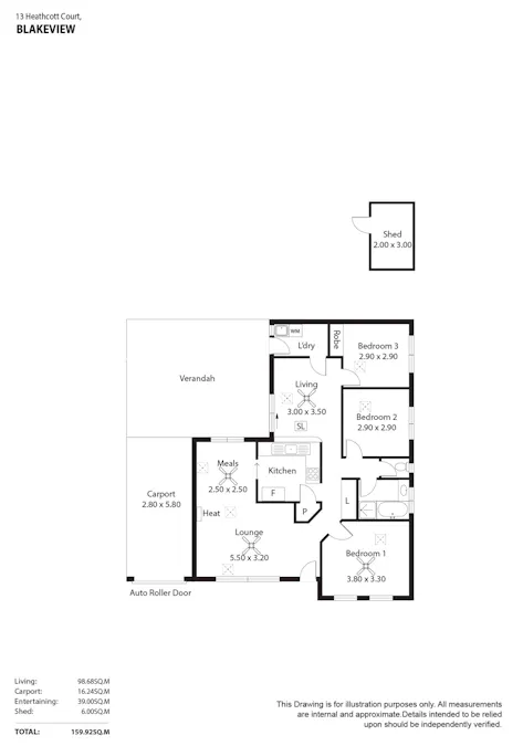 13 Heathcott Court, Blakeview, SA, 5114 - Floorplan 1