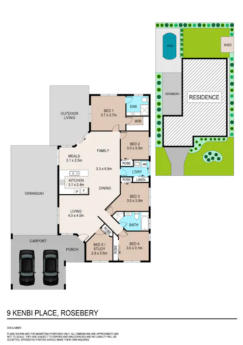 9 Kenbi Place, Rosebery, NT, 0832 - Floorplan 1