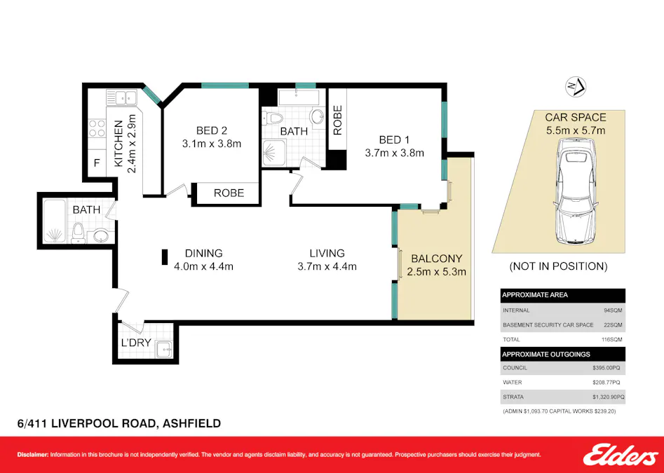 6/411-415 Liverpool Road, Ashfield, NSW, 2131 - Floorplan 1