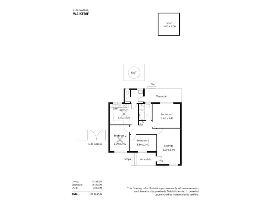 9 Civic Avenue, Waikerie, SA, 5330 - Floorplan 1