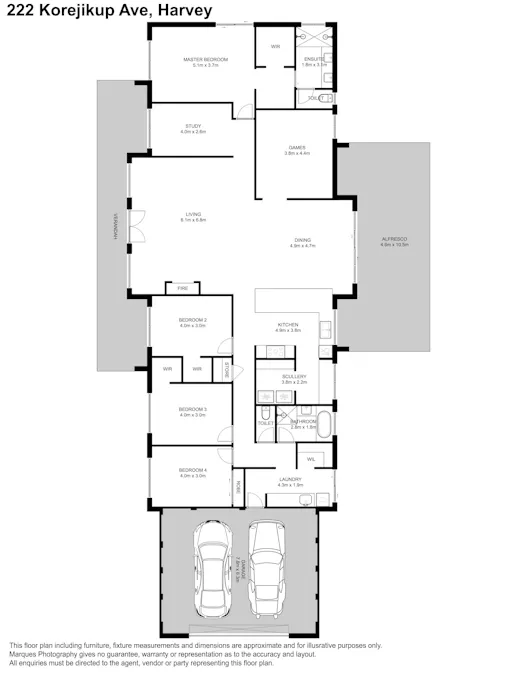 Lot 222 Korijekup Avenue, Harvey, WA, 6220 - Floorplan 1