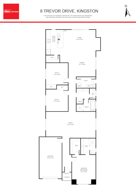 8  Trevor Drive, Kingston Se, SA, 5275 - Floorplan 1