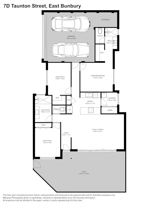 7D Taunton Street, East Bunbury, WA, 6230 - Floorplan 1