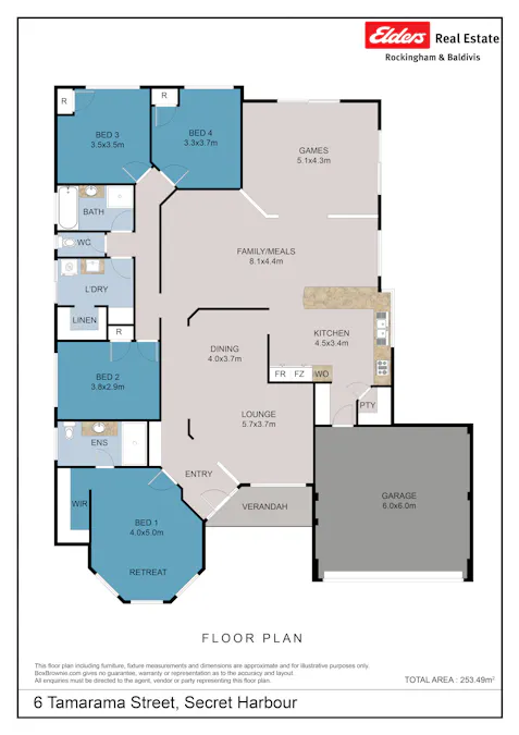 6 Tamarama Street, Secret Harbour, WA, 6173 - Floorplan 1