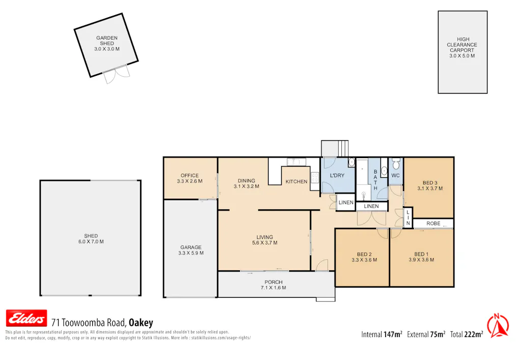 71 Toowoomba Road, Oakey, QLD, 4401 - Floorplan 1