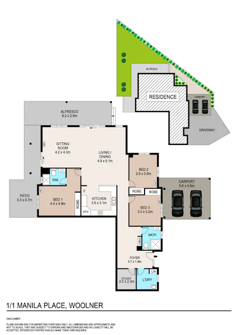 1/1 Manila Place, Woolner, NT, 0820 - Floorplan 1