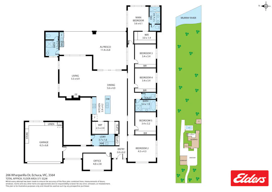 206  Wharparilla Drive, Echuca, VIC, 3564 - Floorplan 1