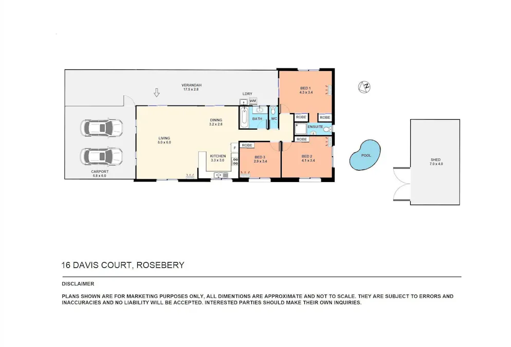 16 Davis Court, Rosebery, NT, 0832 - Floorplan 1