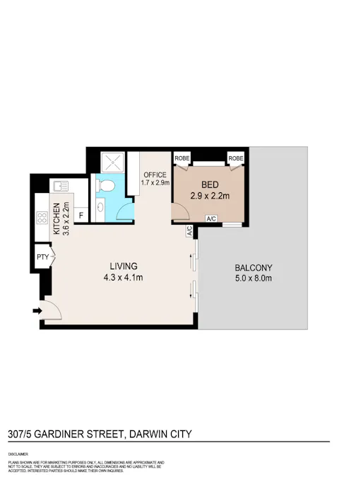 307/3-5 Gardiner Street, Darwin City, NT, 0800 - Floorplan 1