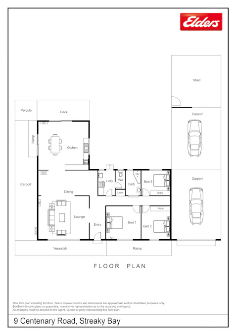 9 Centenary Road, Streaky Bay, SA, 5680 - Floorplan 1