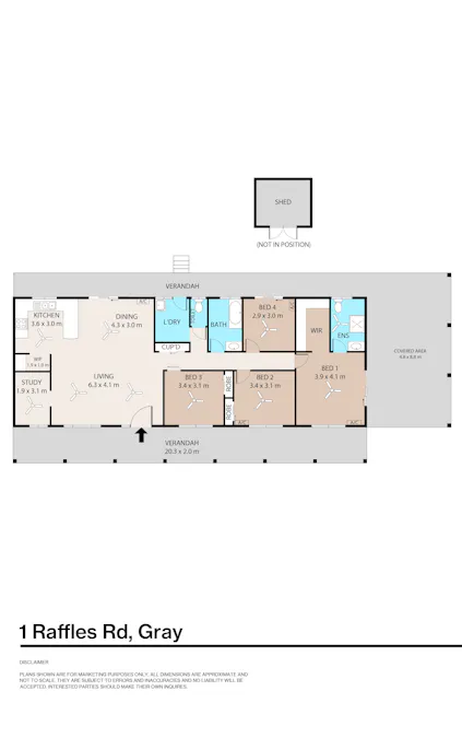 1 Raffles Road, Gray, NT, 0830 - Floorplan 1