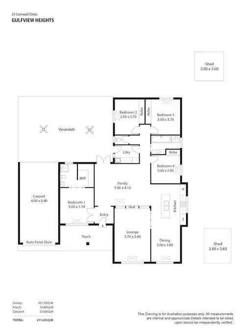 24 Cornwall Drive, Gulfview Heights, SA, 5096 - Floorplan 1