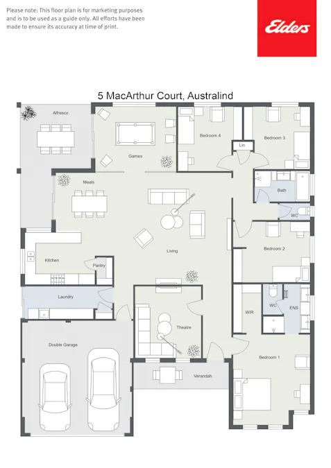 5 MacArthur Court, Australind, WA, 6233 - Floorplan 1