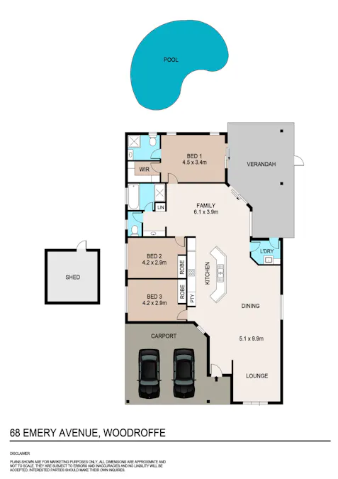 68 Emery Avenue, Woodroffe, NT, 0830 - Floorplan 1