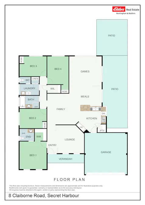 8 Claiborne Road, Secret Harbour, WA, 6173 - Floorplan 1