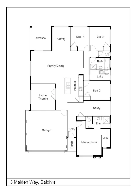 3 Maiden Way, Baldivis, WA, 6171 - Floorplan 1