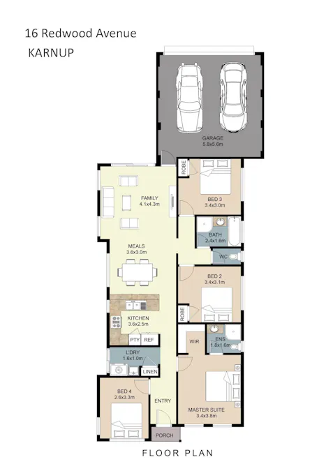 16 Redwood Avenue, Karnup, WA, 6176 - Floorplan 1