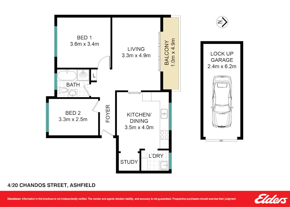 4/20 Chandos Street, Ashfield, NSW, 2131 - Floorplan 1