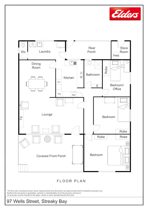 97 Wells Street, Streaky Bay, SA, 5680 - Floorplan 1